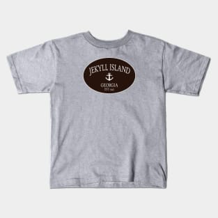 Jekyll Island Georgia Sea Islands Anchor Brown Kids T-Shirt